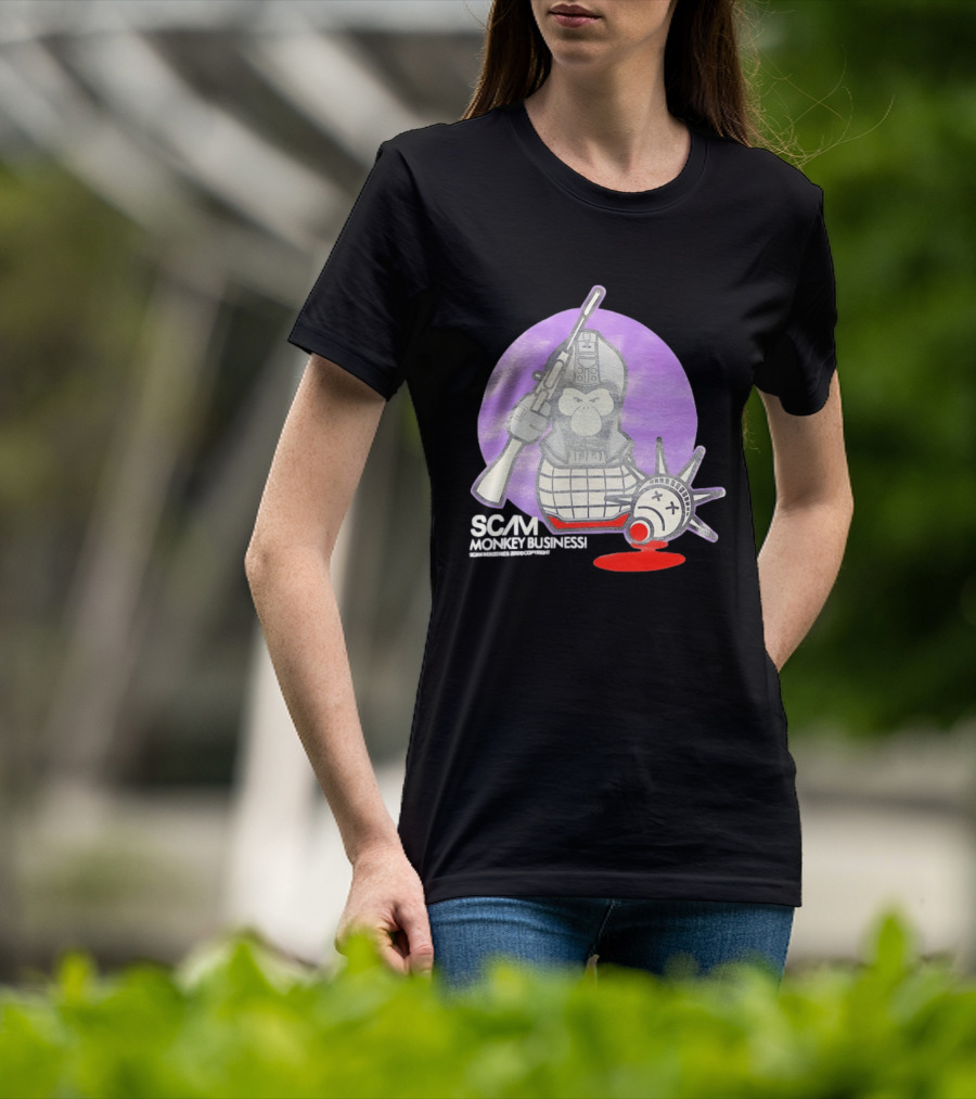 Scam Monkey Business Industries 2010 Liberty Statue T-Shirt