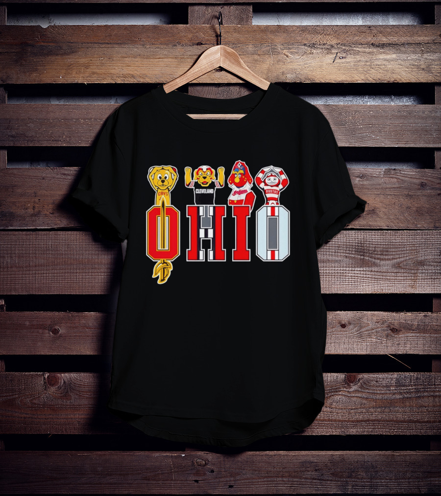 Ohio Sports Teams Cavaliers Browns Buckeyes Cardinals Logos T-Shirt