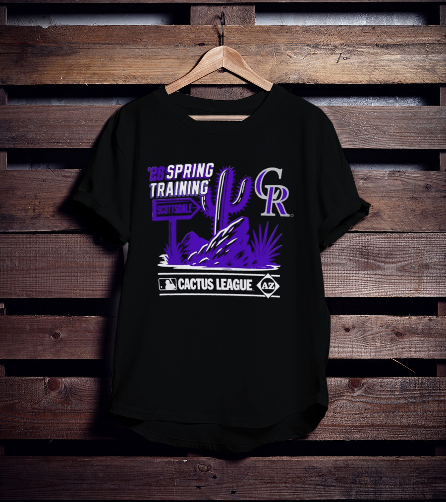 Colorado Rockies CR MLB 2026 Cactus League Spring Training Desert Scene T-Shirt