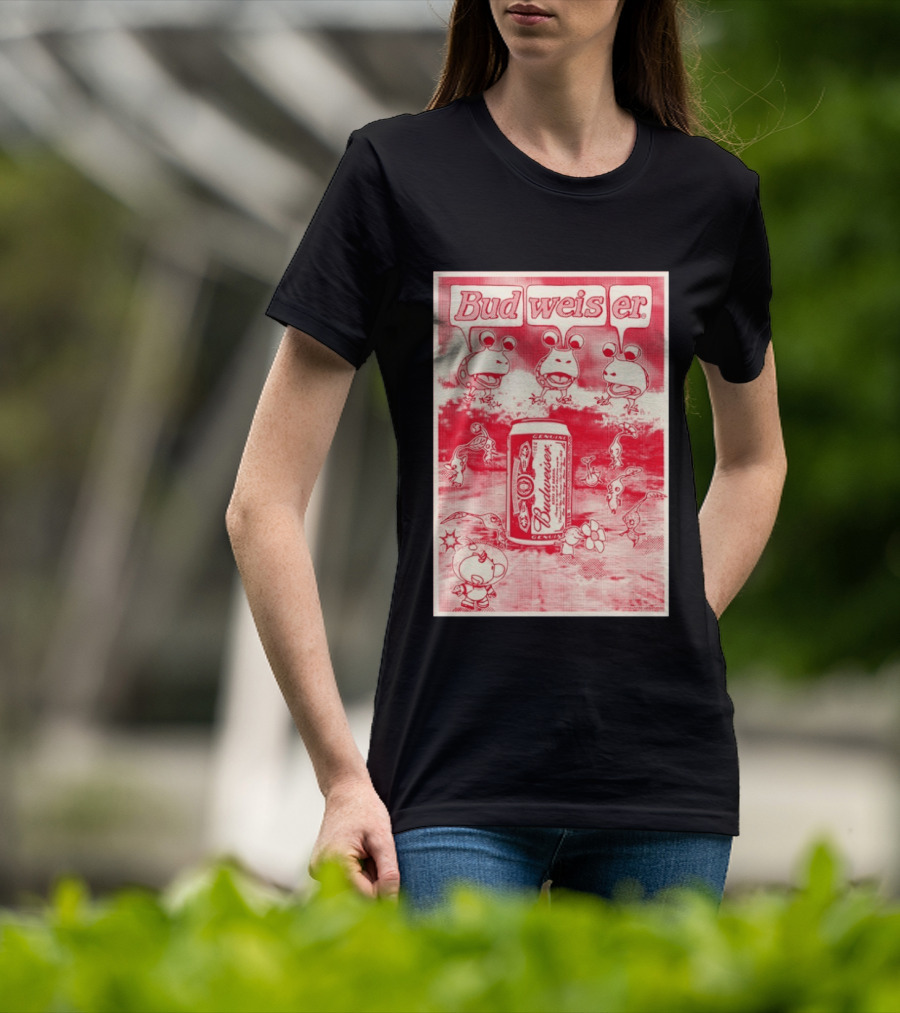 Budweiser Bud Weis Er Anheuser Busch Beer Can Frog Characters T-Shirt