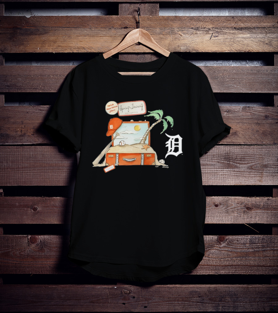 Detroit Tigers Tiny Turnip 2026 Spring Training Palm Tree Baseball Vintage Suitcase T-Shirt