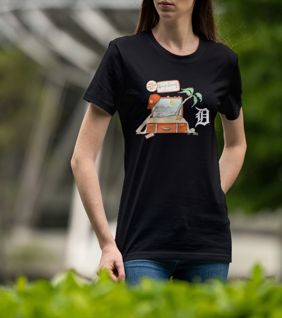Detroit Tigers Tiny Turnip 2026 Spring Training Palm Tree Baseball Vintage Suitcase T-Shirt