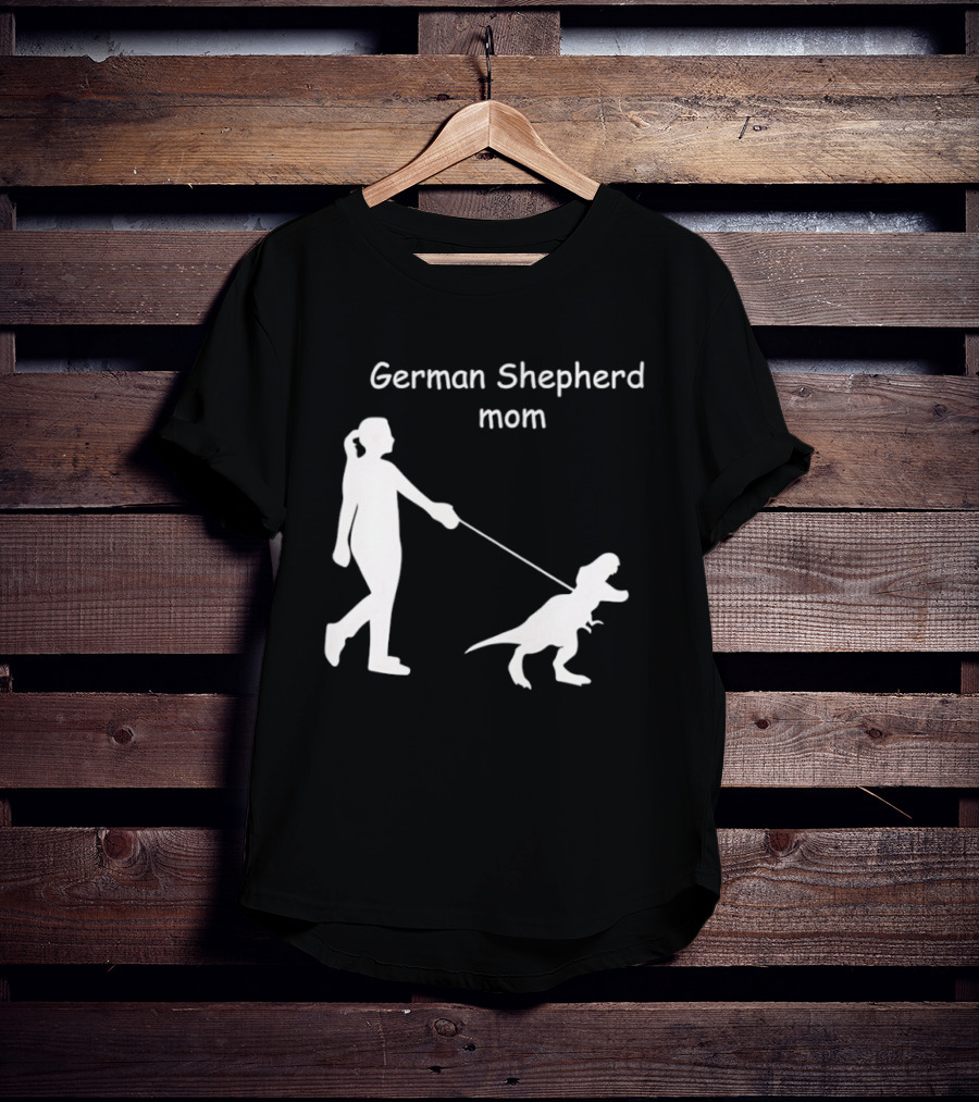 German Shepherd Mom Dinosaur Walking T-Shirt