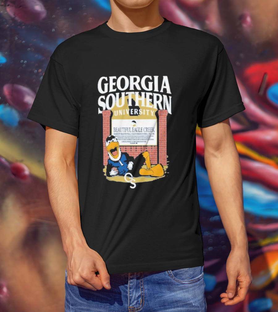 Georgia Southern University Beautiful Eagle Creek Mascot Relaxing Brick Sign T-Shirt