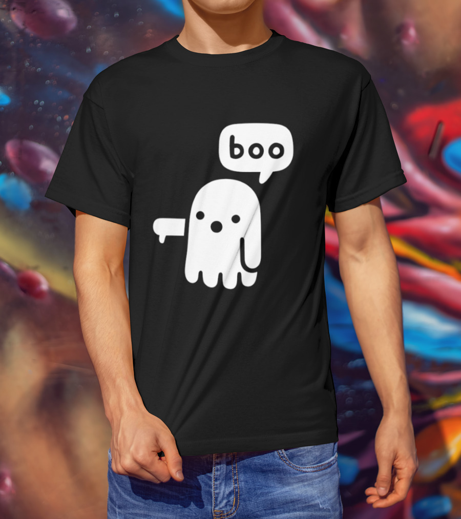 Boo Ghost Disapproval Gesture T-Shirt