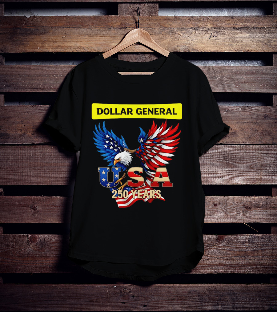 Dollar General Eagle USA 250 Years Of America Flag T-Shirt