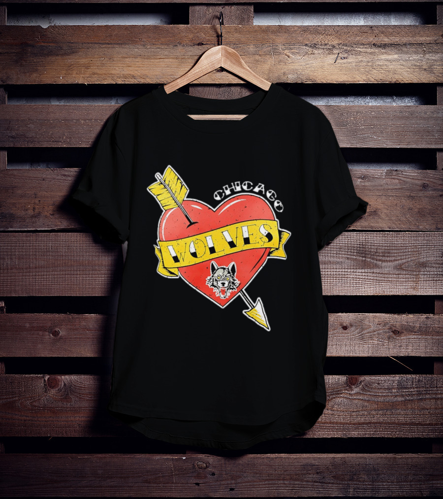Chicago Wolves Heart Arrow Banner T-Shirt