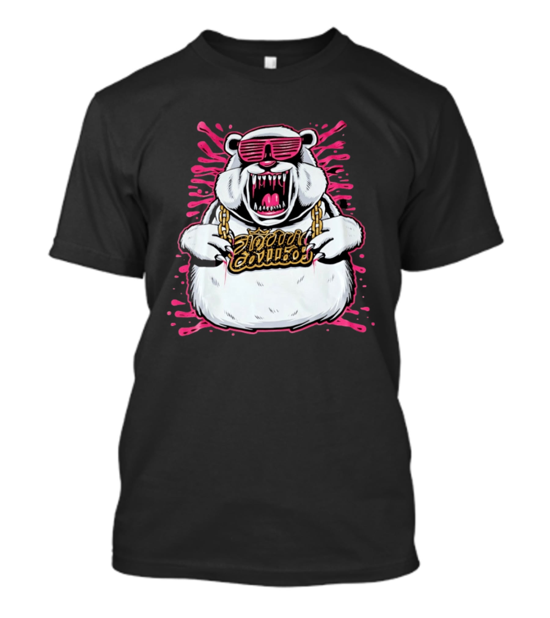 Electric Callboy Band Polar Bear Bling Sunglasses And Gold Chain T-Shirt