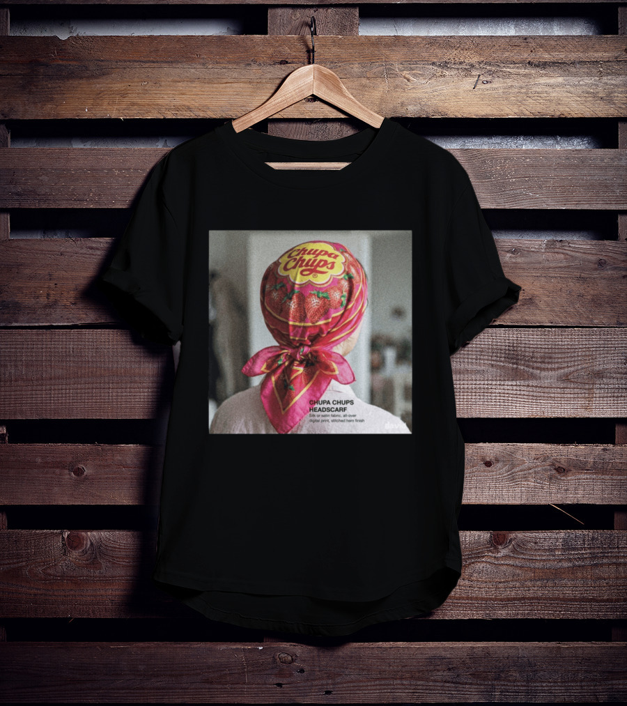 Chupa Chups Headscarf Strawberries Silk Satin Digital Print T-Shirt