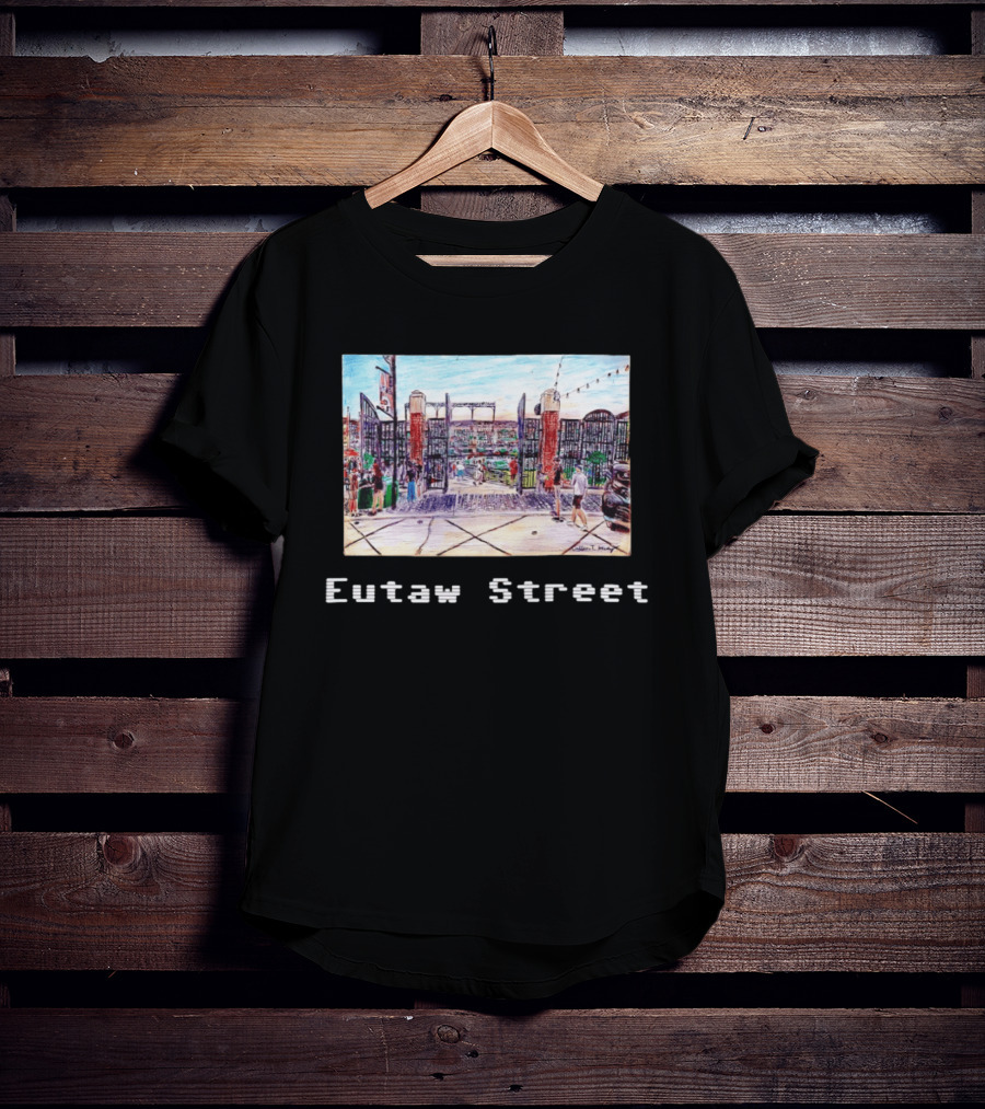 Eutaw Street Camden Yards Baseball Stadium Entrance Scene T-Shirt