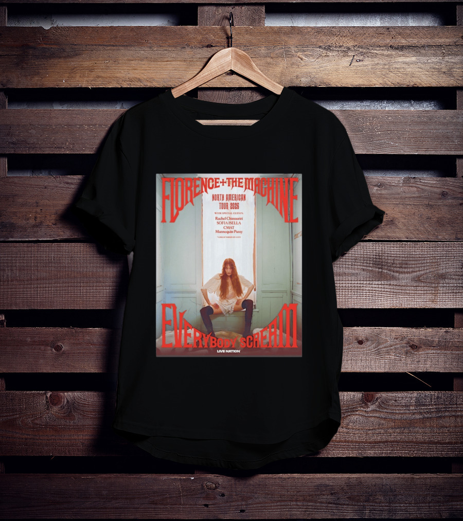 Florence Welch And The Machine North American Tour 2026 Everybody Scream Live Nation Special Guests T-Shirt