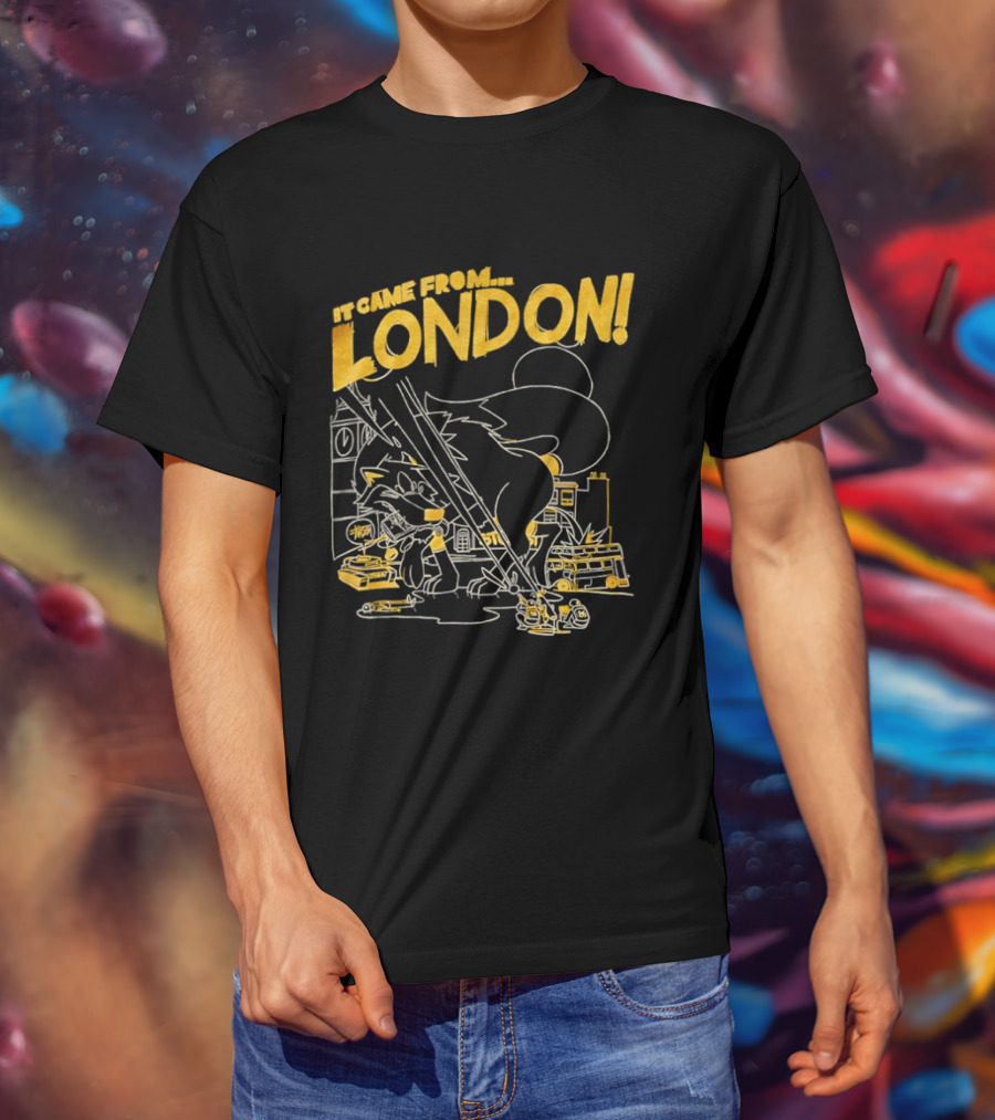 It Came From London Monster Scene With Big Ben T-Shirt
