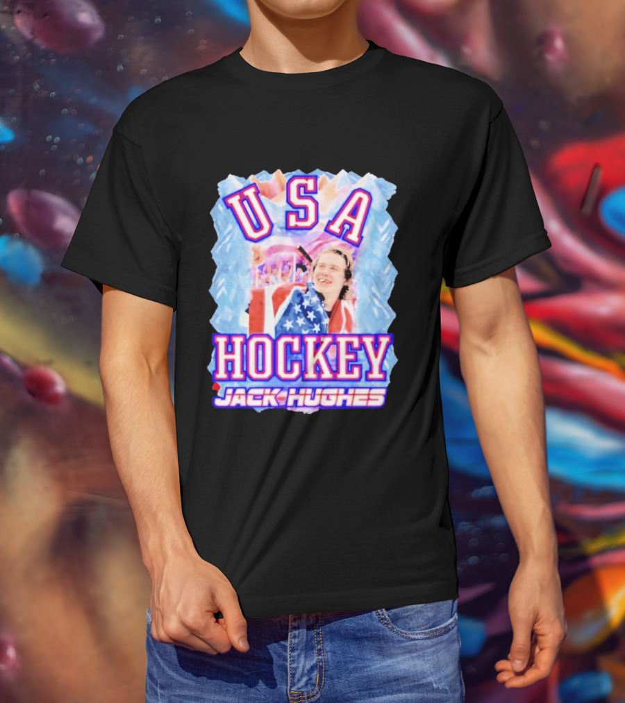 Jack Hughes USA Hockey Celebration 2026 T-Shirt