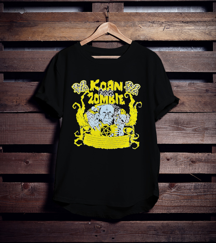 Korn Rob Zombie Tour 1999 Skull And Star Pentagram T-Shirt