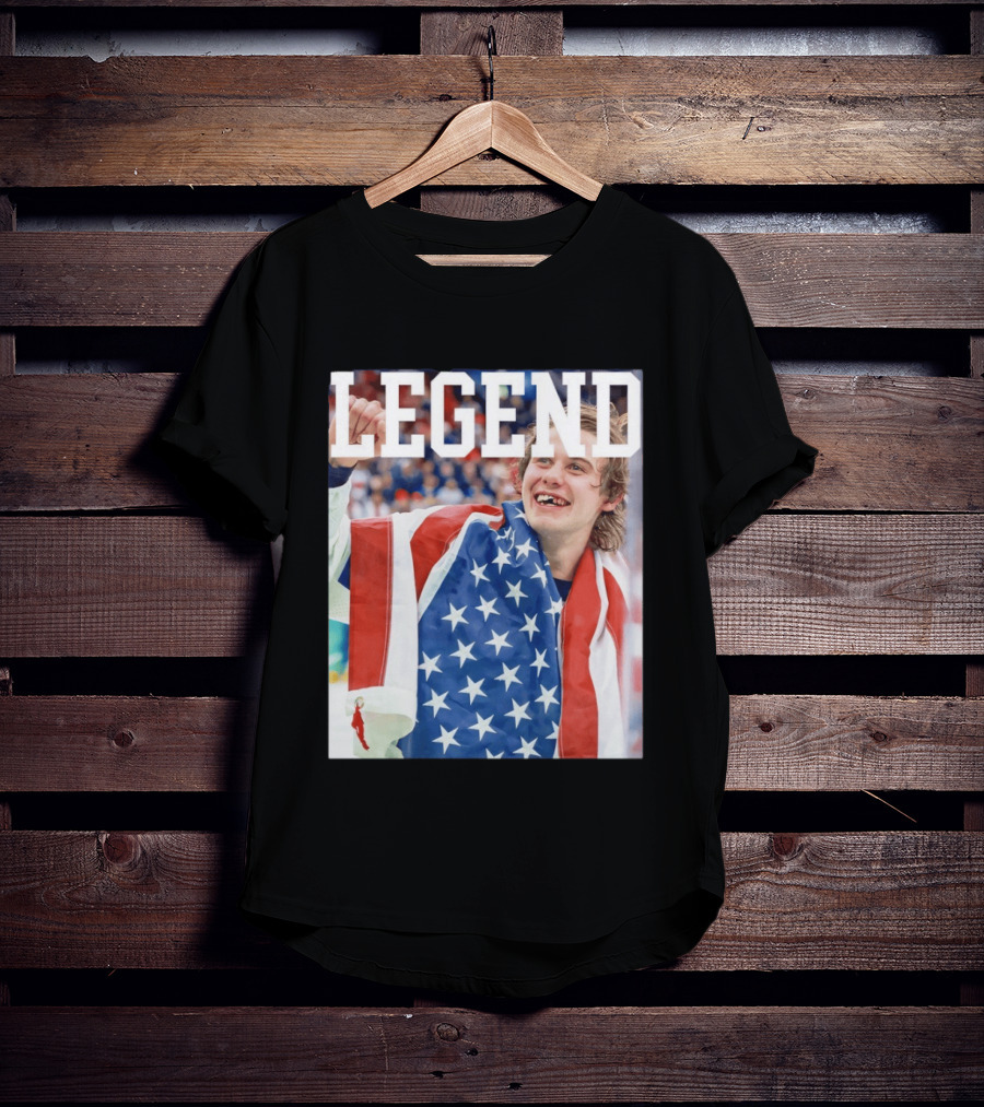 Men's Hockey USA Jack Hughes Legend American Flag Victory Celebration T-Shirt