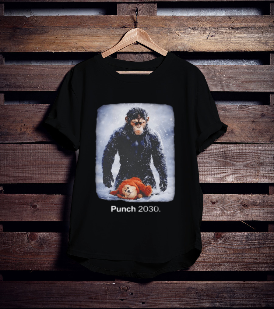 Punch 2030 Ape With Toy Snow Scene T-Shirt