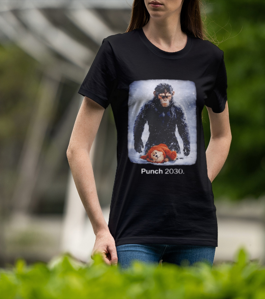 Punch 2030 Ape With Toy Snow Scene T-Shirt
