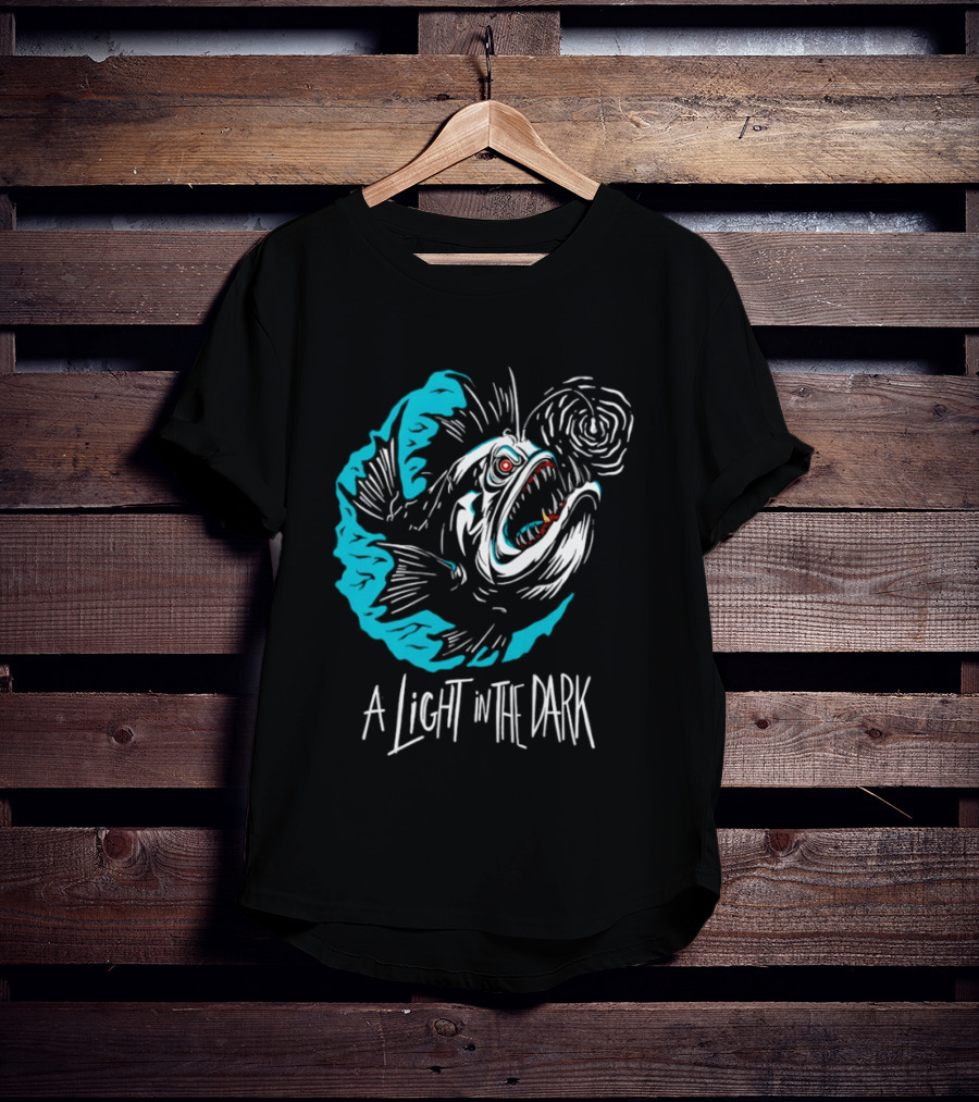 Monster Fish A Light In The Dark Blue Sea T-Shirt