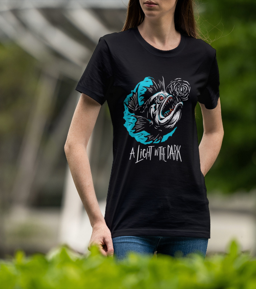 Monster Fish A Light In The Dark Blue Sea T-Shirt