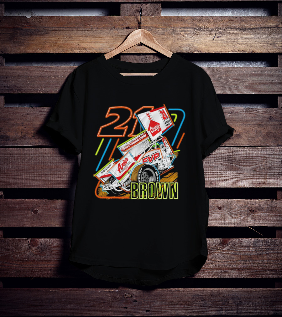 Sprint Car 21 Brown Andy's Casey's Impact 4800 Racing T-Shirt