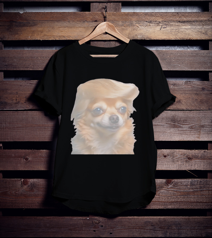 Trump Dog Meme Chihuahua With Hair Wig T-Shirt