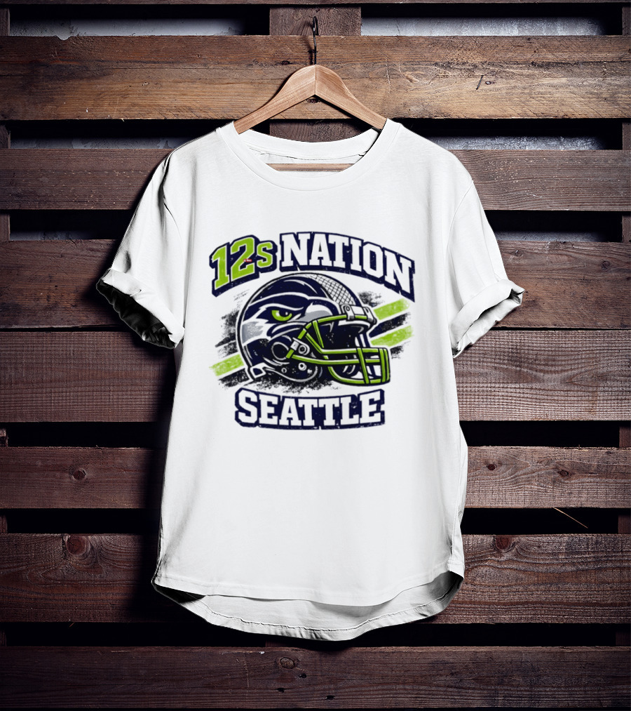 12s Nation Seattle Football Helmet Seahawks T-Shirt