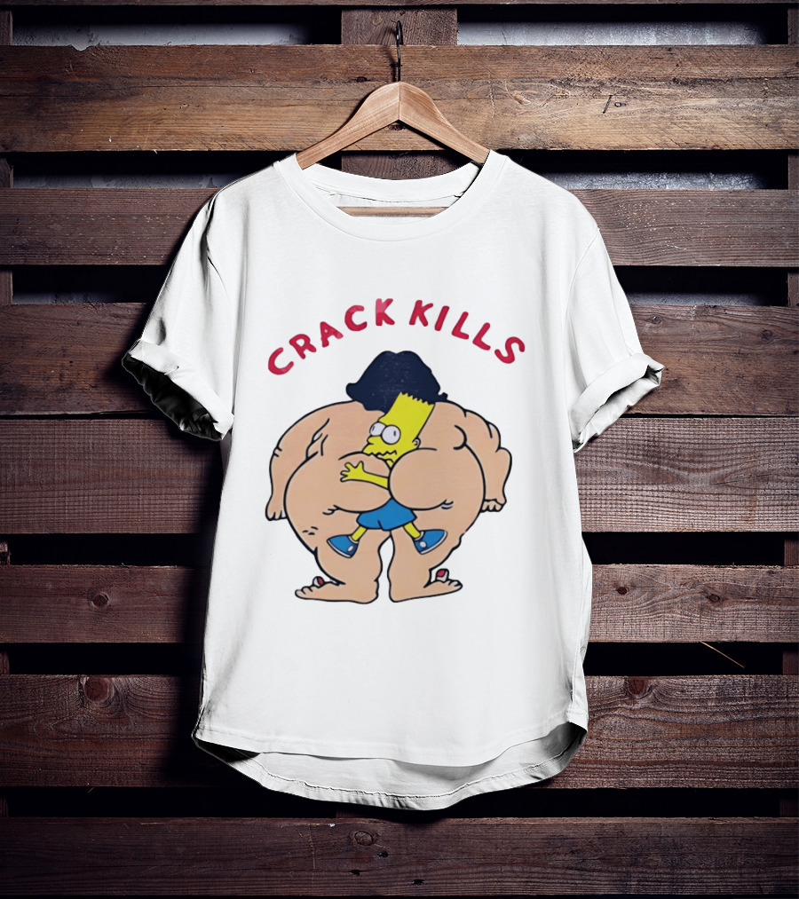 Crack Kills Bart Parody Cartoon Humor T-Shirt