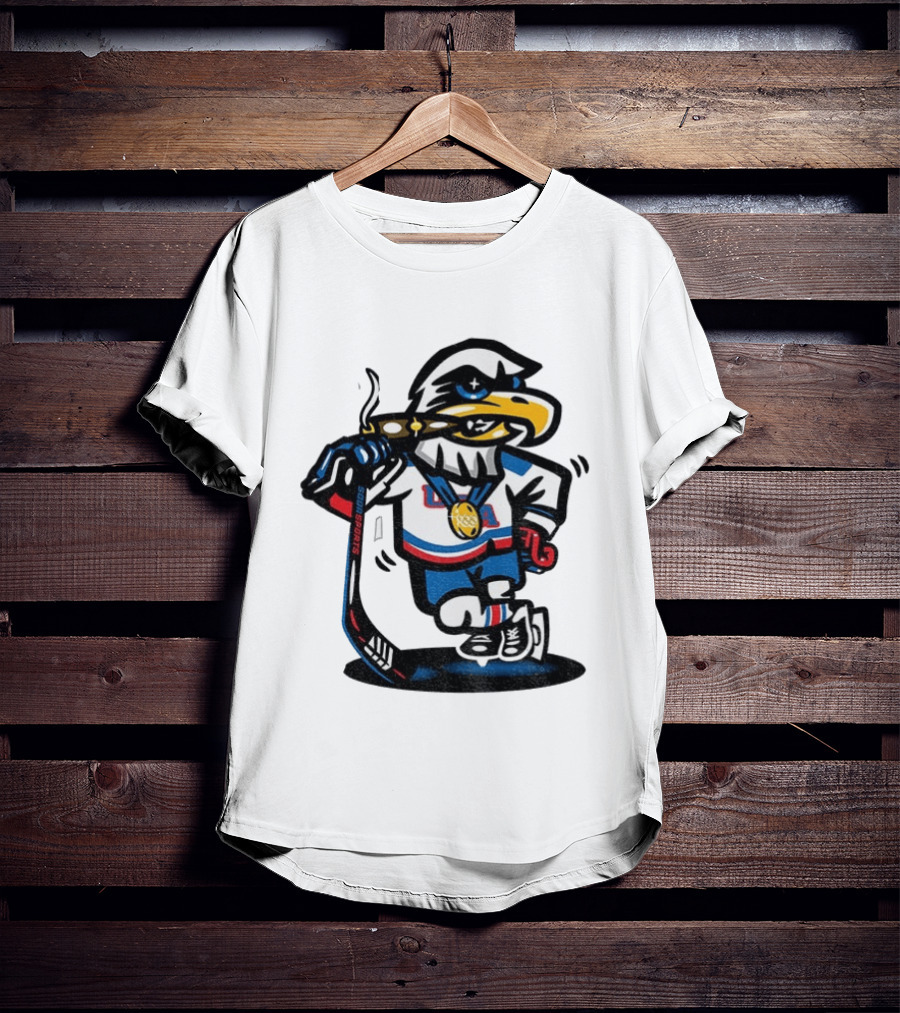 Eagle Die Cut USA Olympic Gold Medal Hockey 2026 Icon Sports T-Shirt