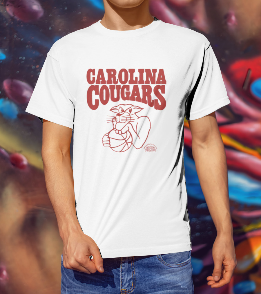 Carolina Cougars ABA Basketball Team Retro Cougar T-Shirt