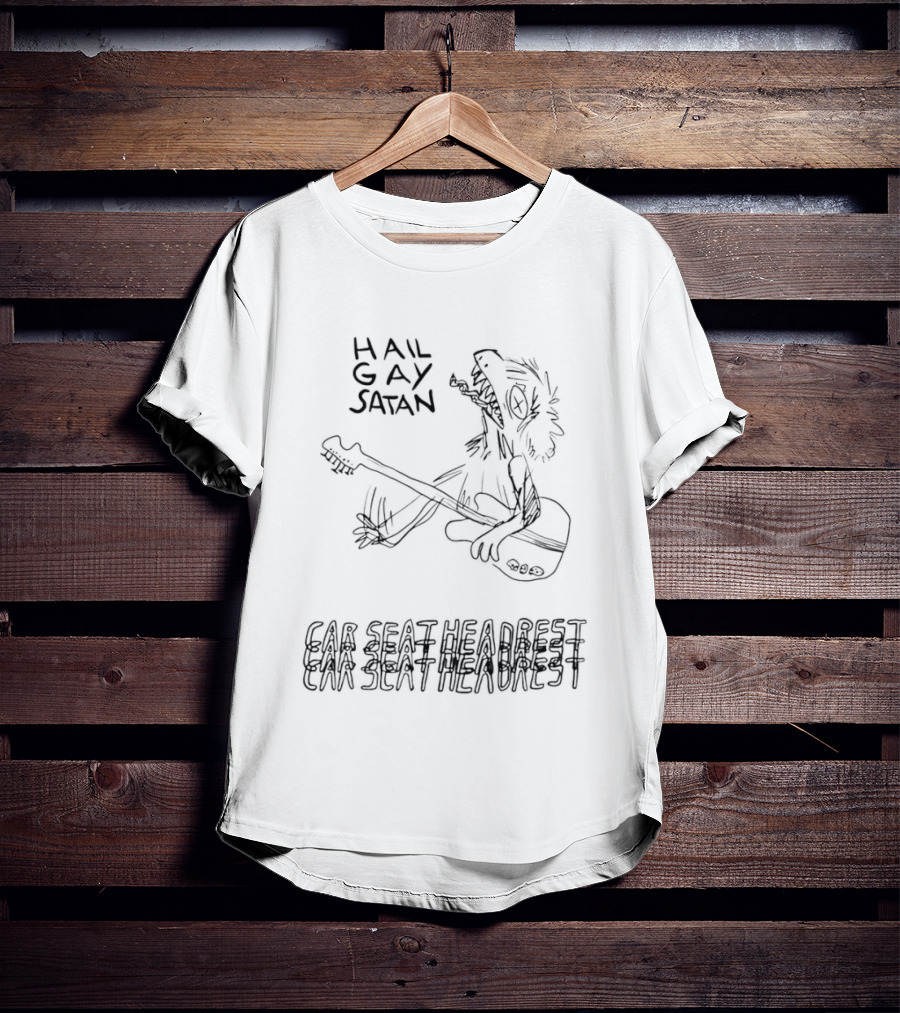 Hail Gay Satan Car Seat Headrest Music Art Sketch T-Shirt