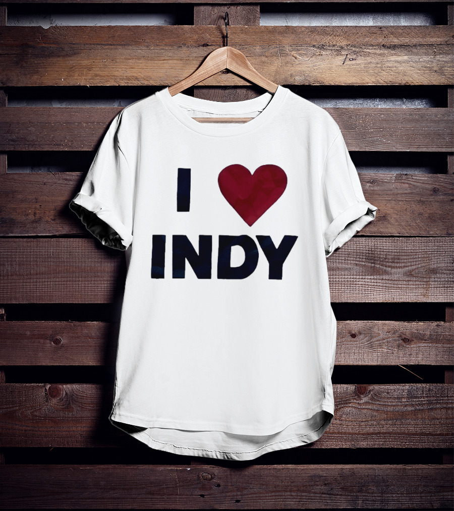 I Love Indy Heart Shape Indianapolis Sentiment T-Shirt