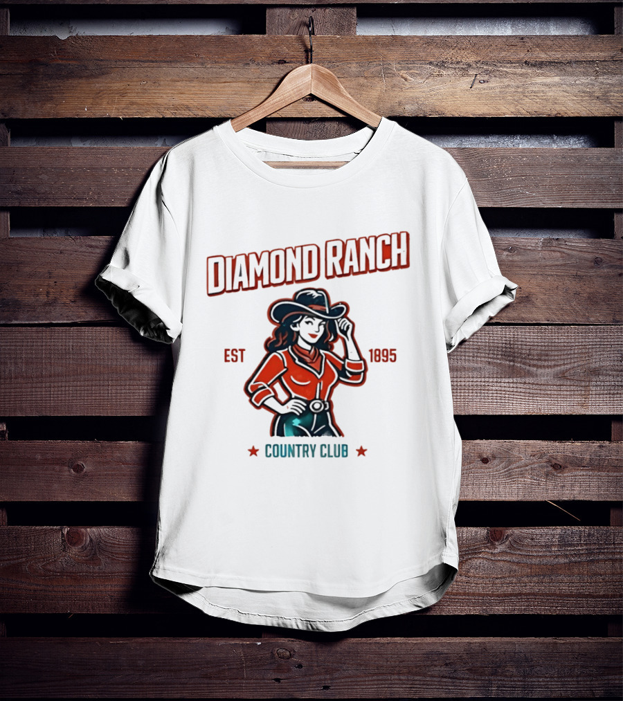 Diamond Ranch Country Club Cowboy Style Est 1895 T-Shirt