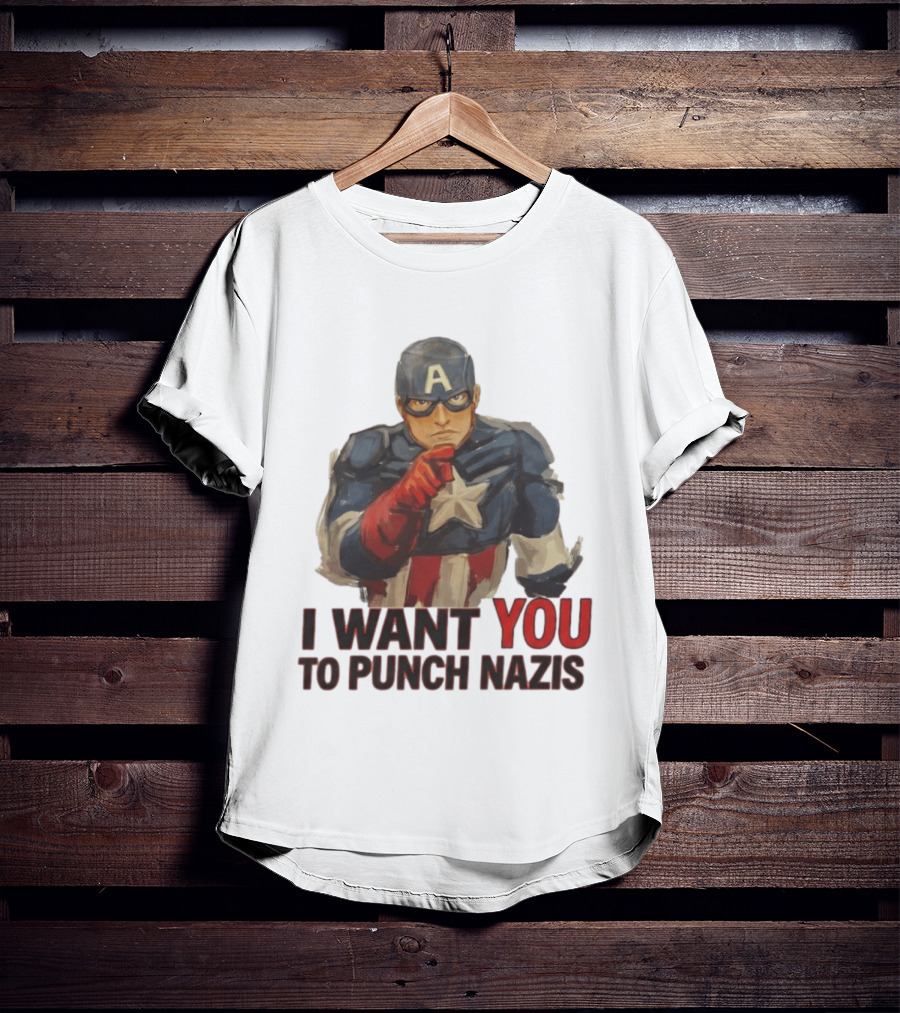 I Want You To Punch Nazis Captain America T-Shirt