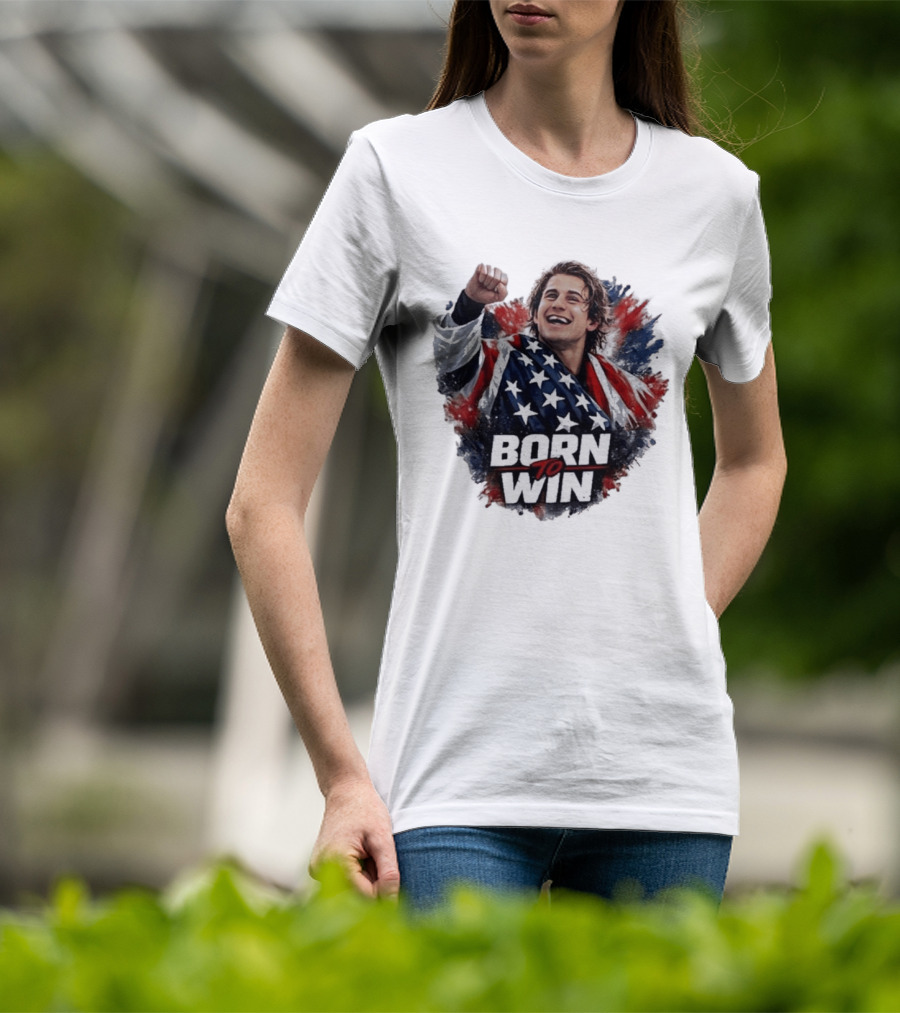 Born To Win Jack Hughes Team USA Hockey Victory T-Shirt