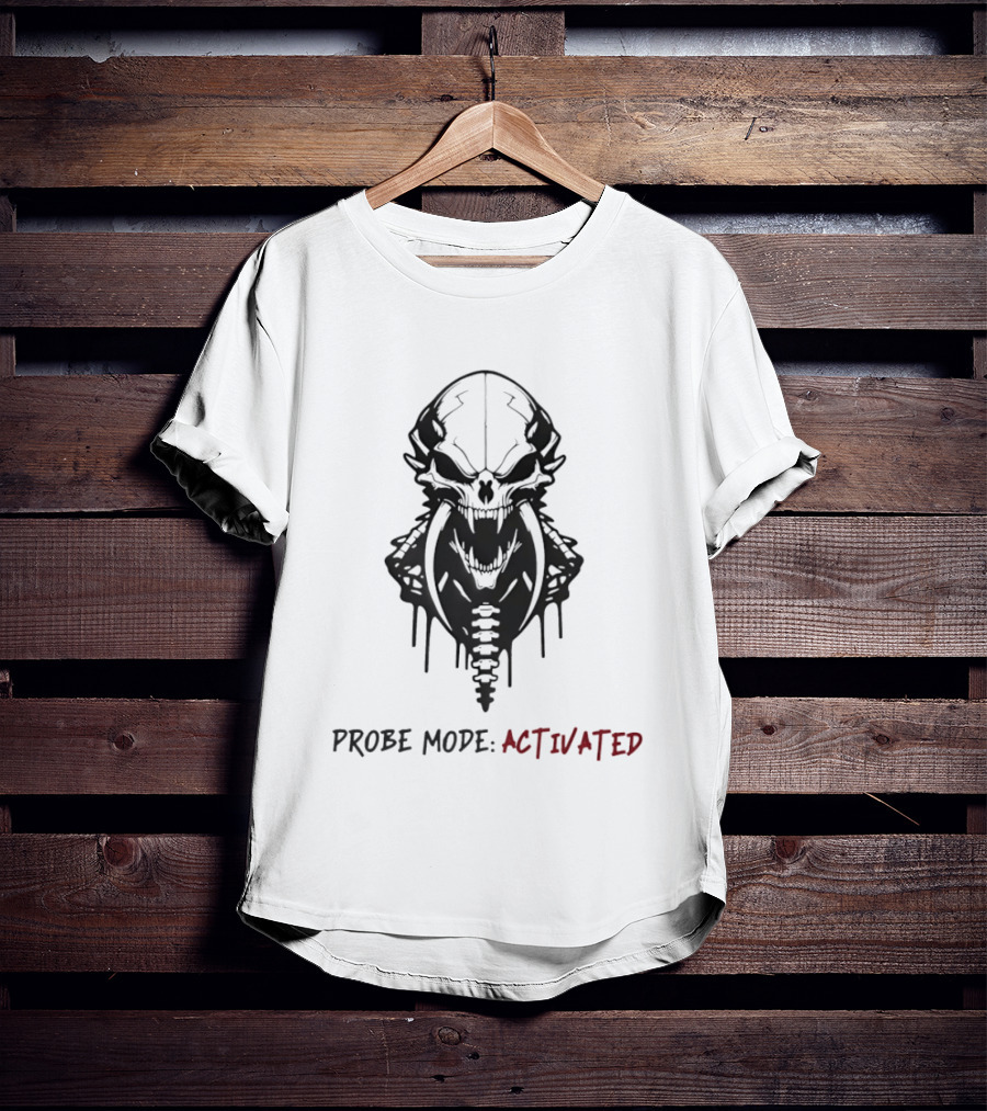 Probe Mode Activated Alien Skull Dripping Kree Artifact T-Shirt