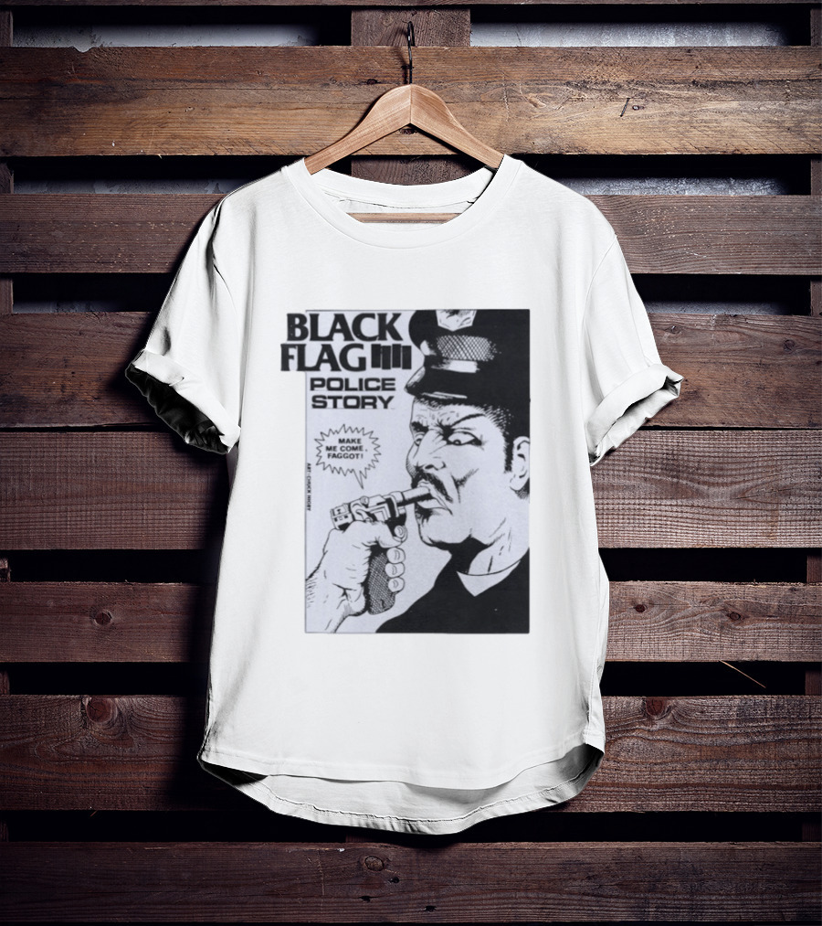 Black Flag Police Story Make Me Come OKC's Finest Raymond Pettibon Two Eagles Keepsake T-Shirt