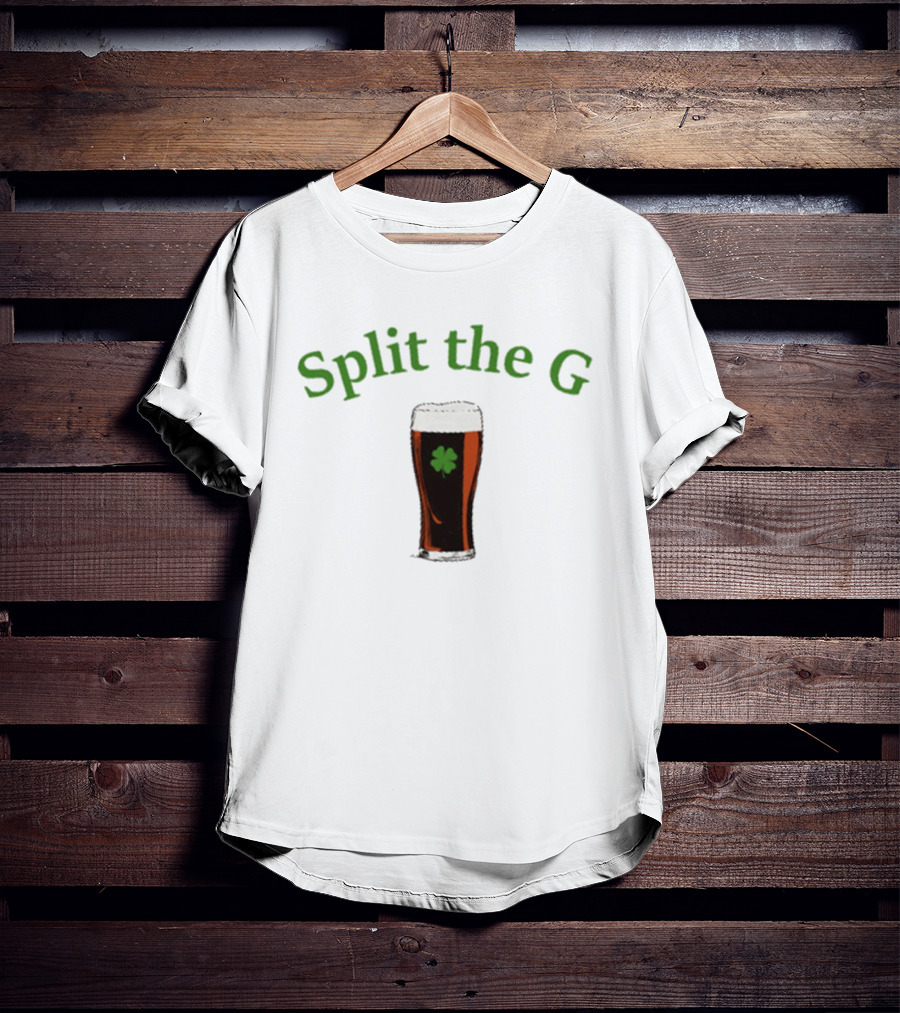 Split The G Saint Patrick's Day Beer With Shamrock T-Shirt