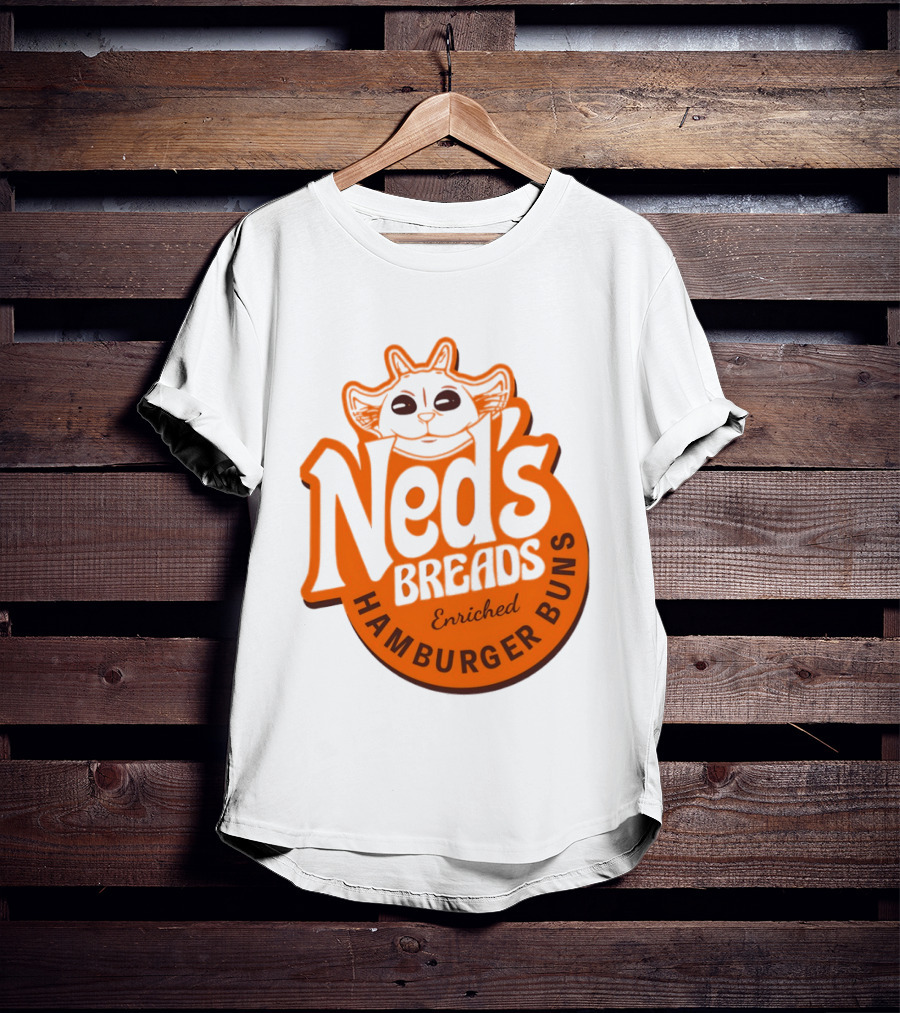 Ned's Breads Enriched Hamburger Buns Cat T-Shirt