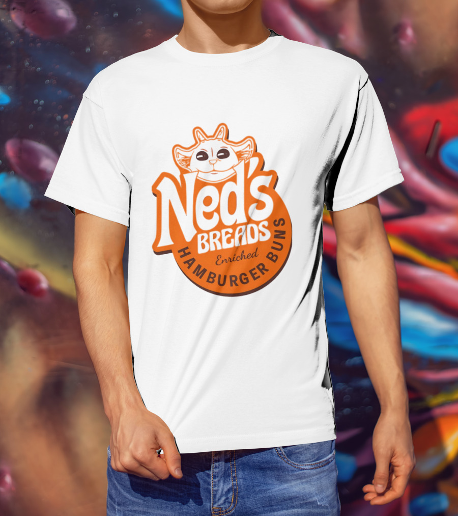 Ned's Breads Enriched Hamburger Buns Cat T-Shirt
