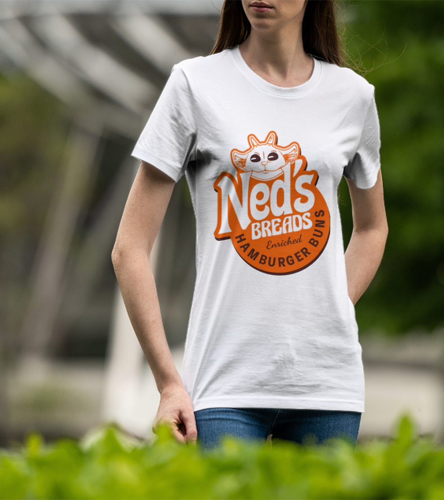 Ned's Breads Enriched Hamburger Buns Cat T-Shirt
