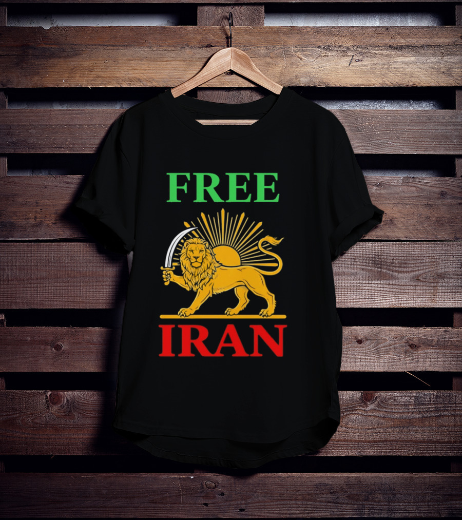Free Iran Lion And Sun Shir O Khorshid T-Shirt