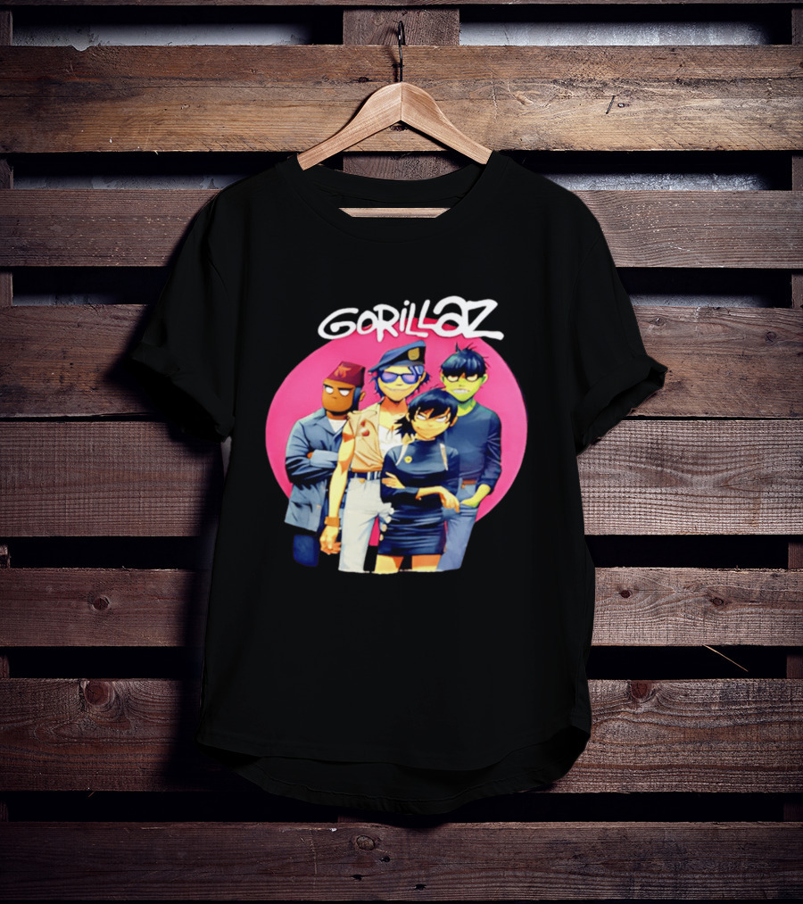 Gorillaz Cartoon Band Characters Group T-Shirt