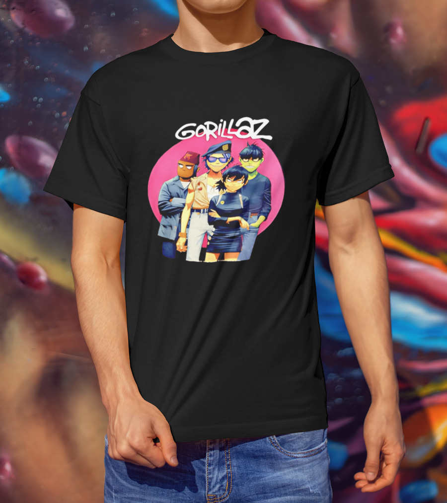 Gorillaz Cartoon Band Characters Group T-Shirt