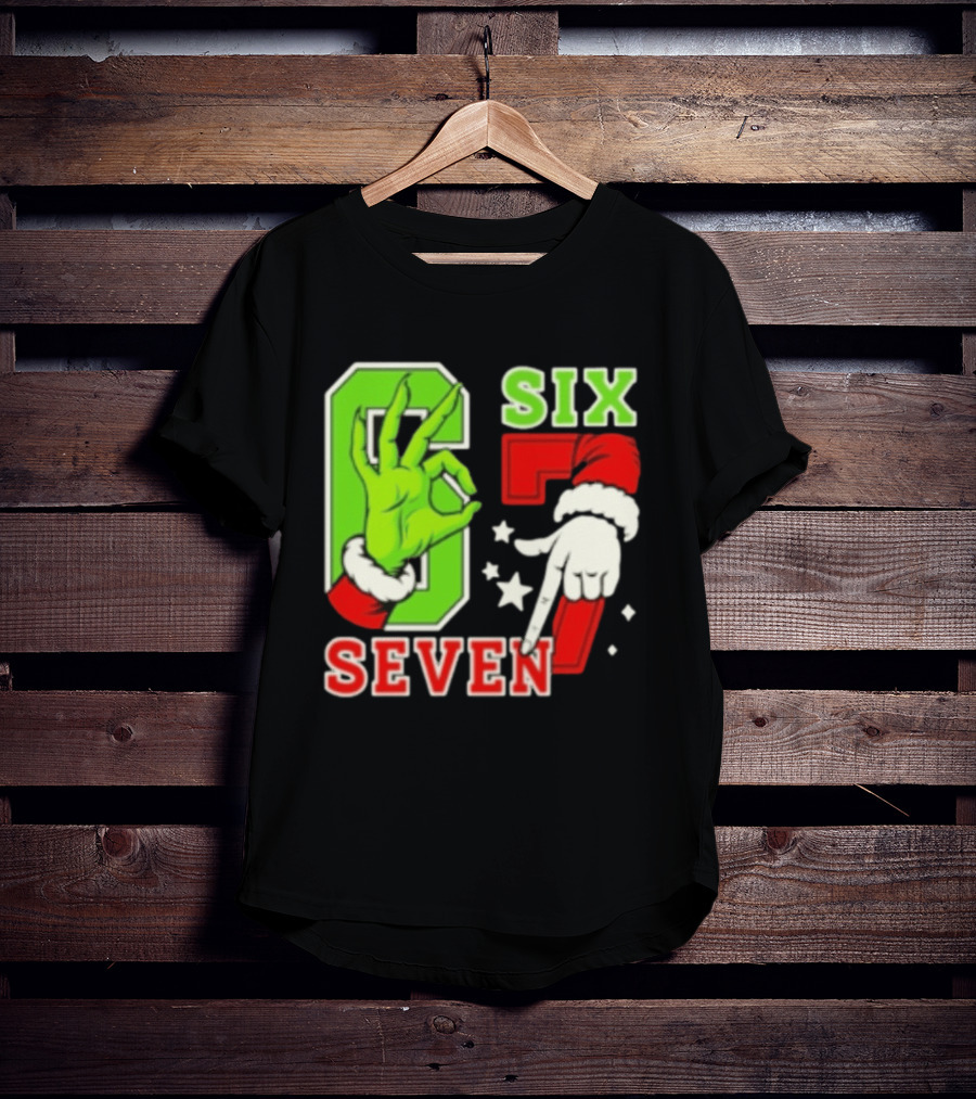 Grinch Santa 67 Six Seven Christmas TikTok Trending T-Shirt