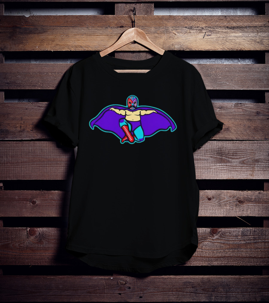 Hill City Howlers Baseball Luchadores Voladores Wrestler Cape Mask T-Shirt