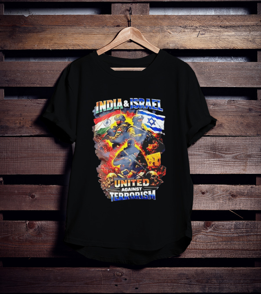 India And Israel Flags United Against Terrorism T-Shirt