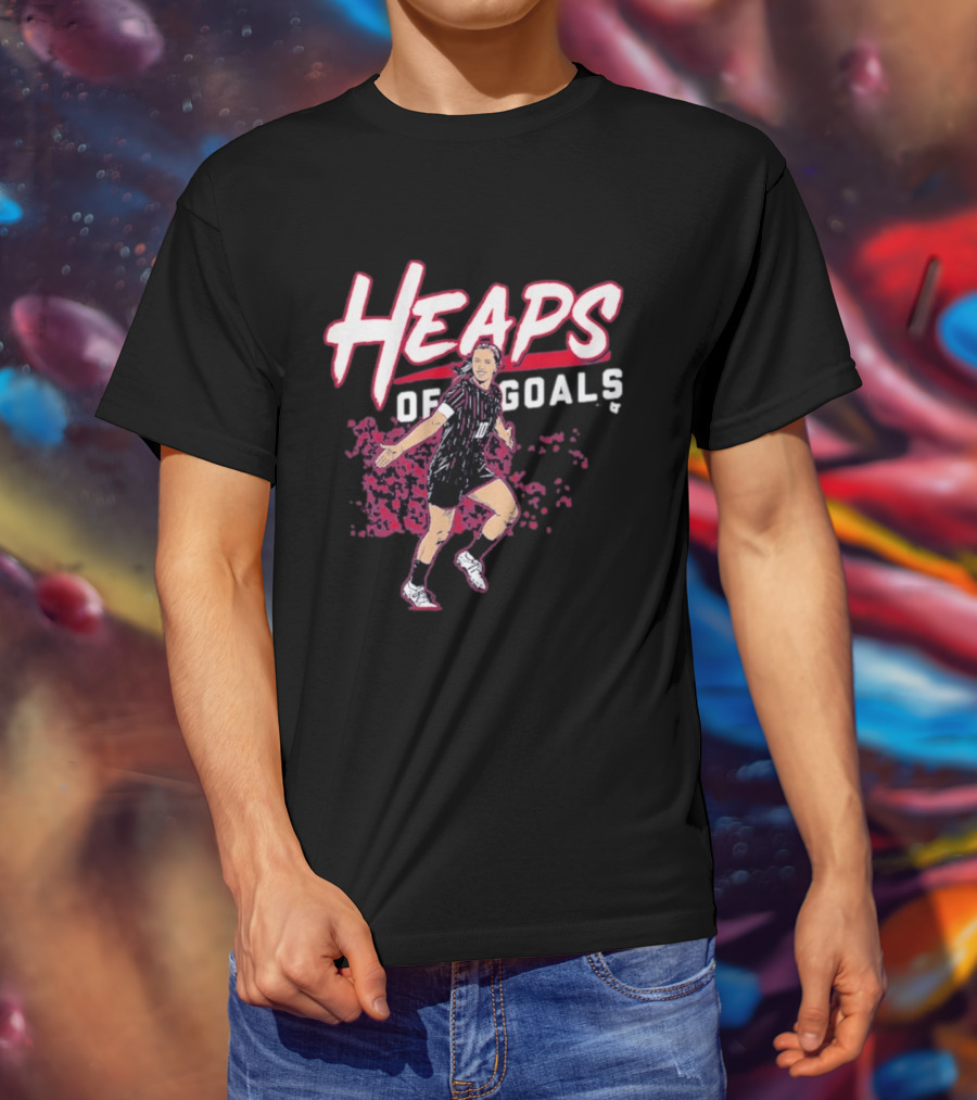 Heaps Of Goals Soccer Player Celebration In Black And Red Jersey T-Shirt
