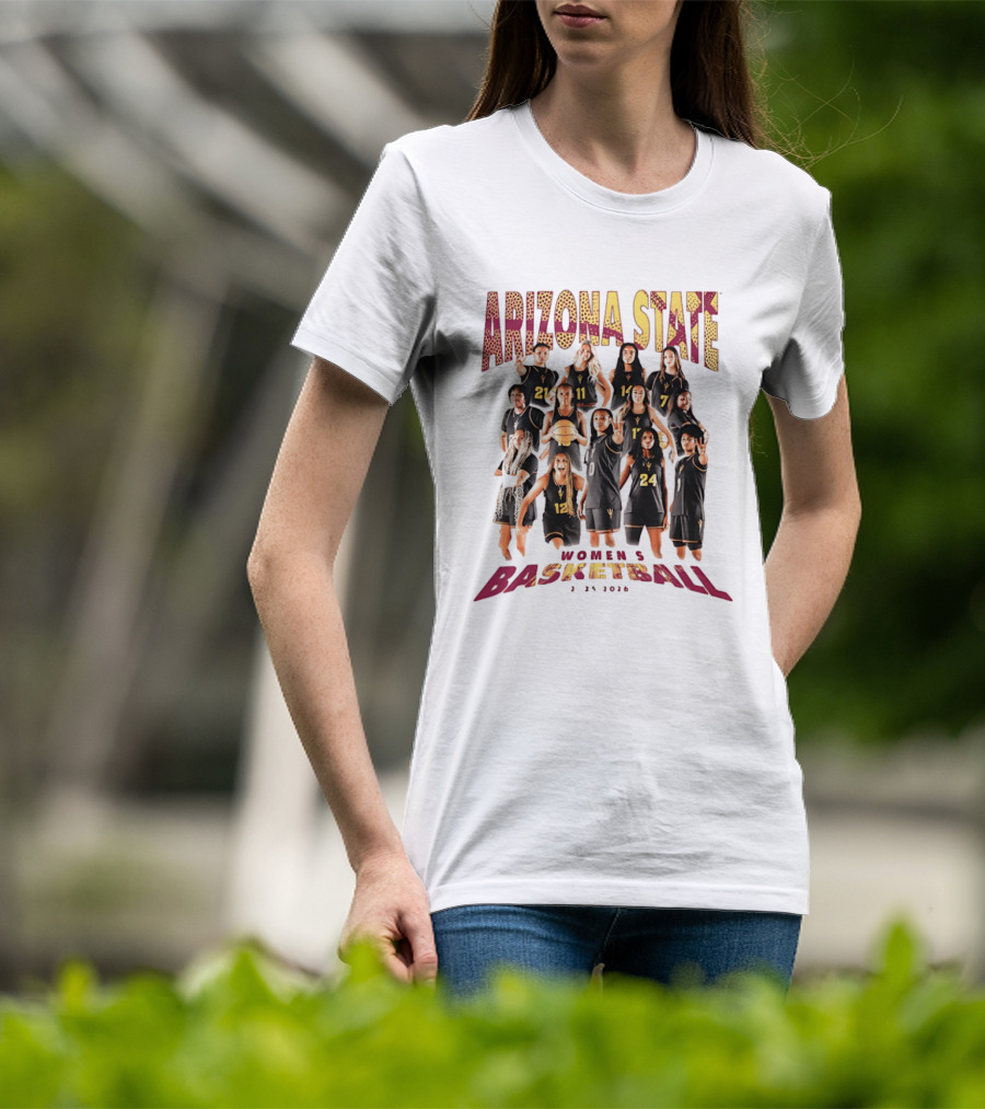 Arizona State Women's Basketball Team Collage 2025 2026 T-Shirt