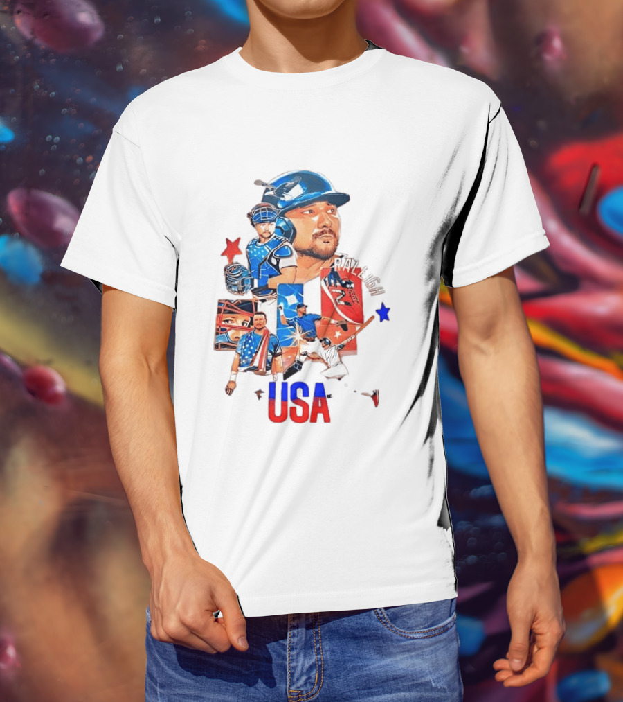 Cal Raleigh USA Baseball Tokyo Collage T-Shirt
