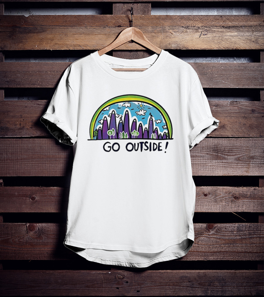 Go Outside Colorful Nature Landscape Urban Skyline T-Shirt